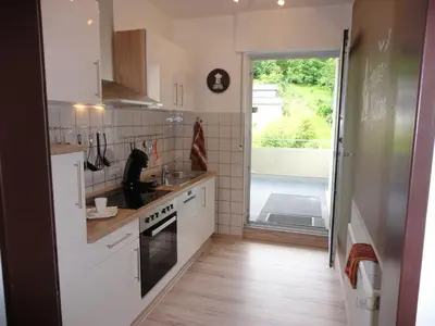 Küche/Küchenzeile in der Unterkunft Ferienwohnung Antel