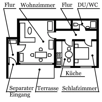 Grundriss der Unterkunft Ferienwohnung Späth
