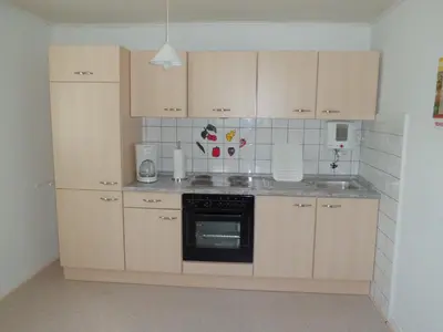 Küche/Küchenzeile in der Unterkunft Ferienwohnung Burgenblick