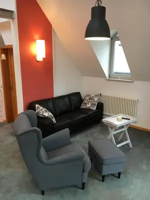 Ein Sitzbereich in der Unterkunft Casa Manderscheid