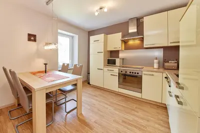 Küche/Küchenzeile in der Unterkunft Cafe Rosi Ferienwohnung
