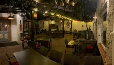 Ein Sitzbereich in der Unterkunft Hotel Rheingraf