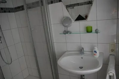 Ein Badezimmer in der Unterkunft Ferienhaus Waldrand