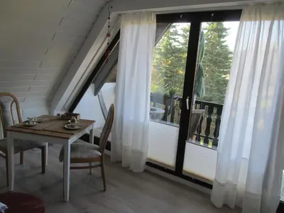 Ein Balkon oder eine Terrasse in der Unterkunft Gästehaus Fichtenwäldche