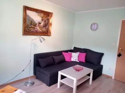 Ein Sitzbereich in der Unterkunft Ferienwohnungen Schenk Schmitz