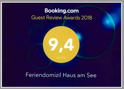 Ein Zertifikat, Auszeichnung, Logo oder anderes Dokument, das in der Unterkunft Feriendomizil Haus am See ausgestellt ist
