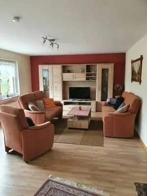 Ein Sitzbereich in der Unterkunft Ferienhaus Naturblick
