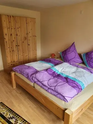 Ein Bett oder Betten in einem Zimmer der Unterkunft Ferienhaus Naturblick