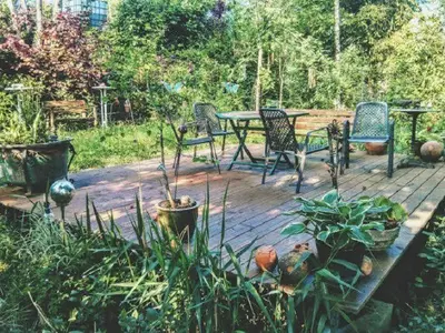 Ein Garten an der Unterkunft Ferienwohnungen Willrich - Ferienwohnung 1