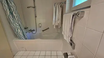 Ein Badezimmer in der Unterkunft Landhaus Wald und See 1