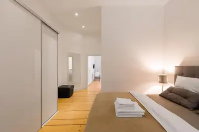 Ein Bett oder Betten in einem Zimmer der Unterkunft Appartements an der Therme