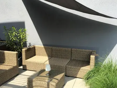 Ein Sitzbereich in der Unterkunft Wander- und Aktivchalet