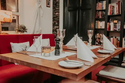 Ein Sitzbereich in der Unterkunft Landhotel Becker