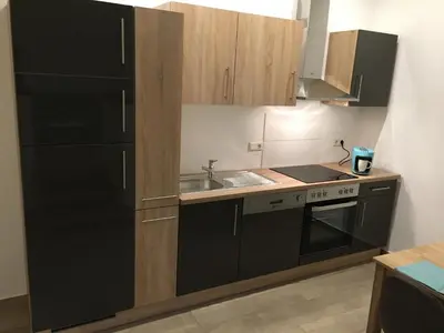 Küche/Küchenzeile in der Unterkunft Apartments am Moselufer