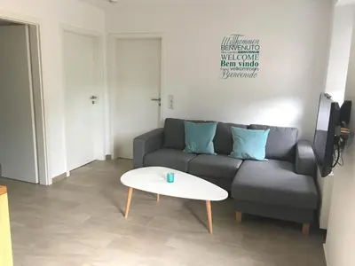 Ein Sitzbereich in der Unterkunft Apartments am Moselufer