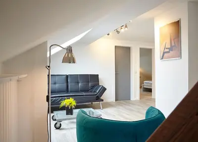 Ein Sitzbereich in der Unterkunft Ferienwohnung Schwarz
