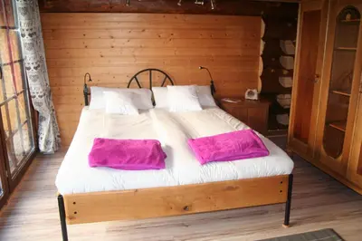 Ein Bett oder Betten in einem Zimmer der Unterkunft Dein Blockhaus