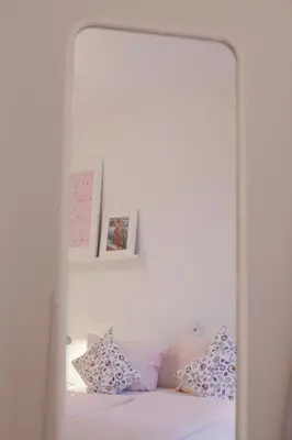 Ein Bett oder Betten in einem Zimmer der Unterkunft Über den Dächern Boppards