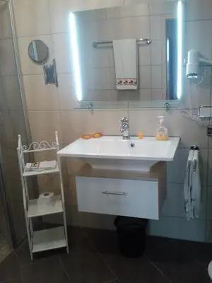 Ein Badezimmer in der Unterkunft FeWo Sonnenblume mit sauna