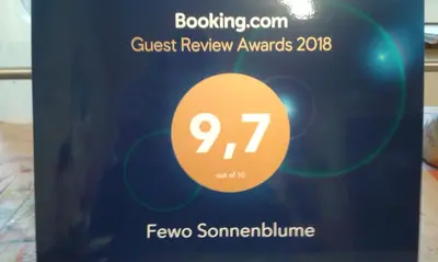 Ein Zertifikat, Auszeichnung, Logo oder anderes Dokument, das in der Unterkunft FeWo Sonnenblume mit sauna ausgestellt ist