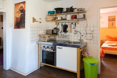 Küche/Küchenzeile in der Unterkunft Wohnung am Nurburgring