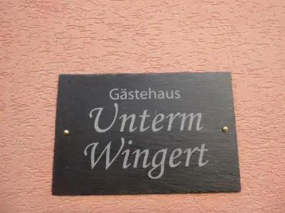 Ein Zertifikat, Auszeichnung, Logo oder anderes Dokument, das in der Unterkunft Unterm Wingert ausgestellt ist