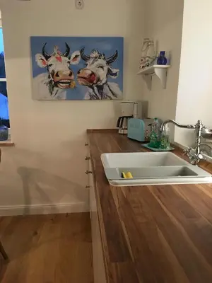 Küche/Küchenzeile in der Unterkunft Ferienwohnung Ankerplatz