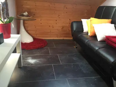 Ein Sitzbereich in der Unterkunft Ferienhaus Sternenhimmel
