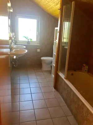 Ein Badezimmer in der Unterkunft Ferienhaus Sternenhimmel
