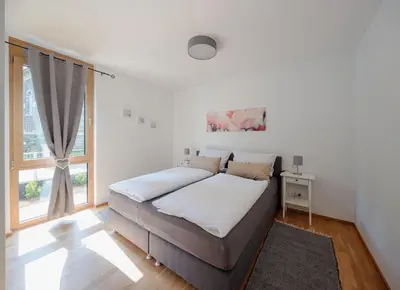 Ein Bett oder Betten in einem Zimmer der Unterkunft Ferienwohnung Freiraum