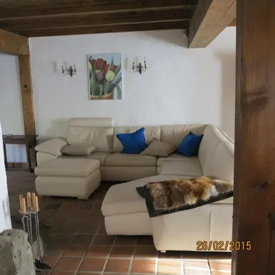 Ein Sitzbereich in der Unterkunft Meisenhof
