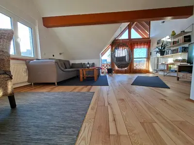 Ein Sitzbereich in der Unterkunft Ferienwohnung Hunsrück