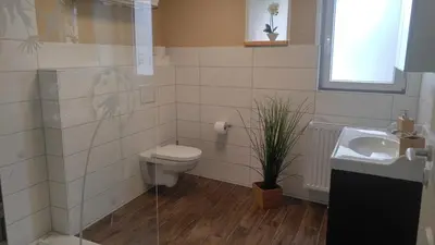 Ein Badezimmer in der Unterkunft Maifeld-Fewo Sonnenschein