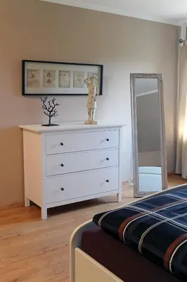 Ein Bett oder Betten in einem Zimmer der Unterkunft Ferienwohnung Maarland