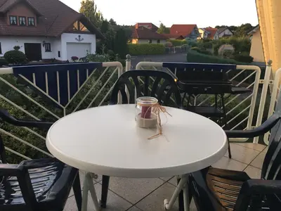 Ein Balkon oder eine Terrasse in der Unterkunft Ferienwohnung Zimmermann