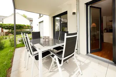 Ein Patio oder anderer Außenbereich in der Unterkunft Ferienwohnung 