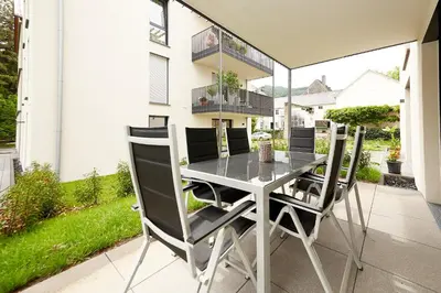 Ein Patio oder anderer Außenbereich in der Unterkunft Ferienwohnung 