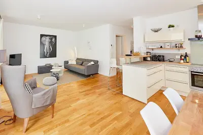 Küche/Küchenzeile in der Unterkunft Ferienwohnung 