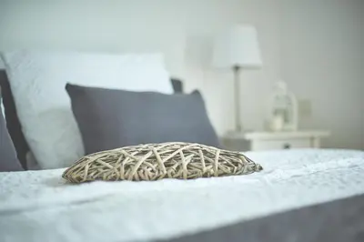 Ein Bett oder Betten in einem Zimmer der Unterkunft Ferienwohnung 