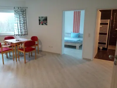Ein Bett oder Betten in einem Zimmer der Unterkunft Ferienwohnung im Haus 