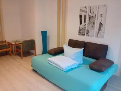 Ein Sitzbereich in der Unterkunft Ferienwohnung im Haus 