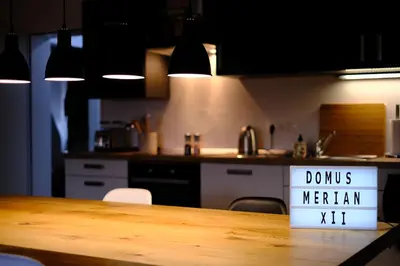 Küche/Küchenzeile in der Unterkunft Domus Merian XII