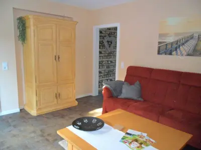 Ein Sitzbereich in der Unterkunft Ferienwohnung im Rosental