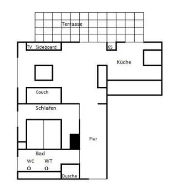 Grundriss der Unterkunft Ferienwohnung im Rosental