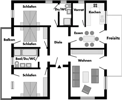 Grundriss der Unterkunft Ferienhaus Zenz - Ferienwohungen