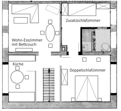 Grundriss der Unterkunft Ferienwohnung Helfenstein