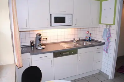 Küche/Küchenzeile in der Unterkunft Ferienwohnung Helfenstein