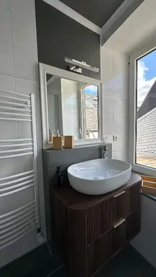 Ein Badezimmer in der Unterkunft Springiersbacher Hof