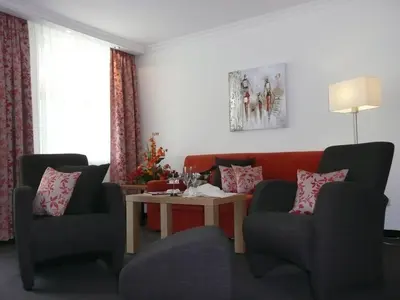 Ein Sitzbereich in der Unterkunft Hotel Garni Rheinpracht