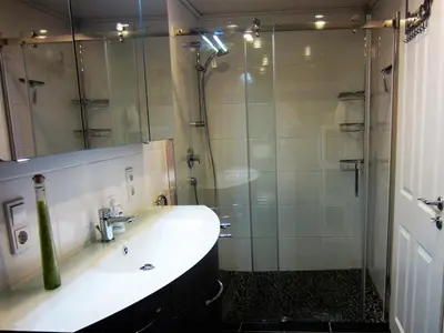 Ein Badezimmer in der Unterkunft Wohnung auf einem alten Bauernhof